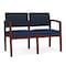Lesro 2 Seat Tandem Seating W/ No Center Arm, 44 in W 26 in L 31.5 in H, Lenox Series LW2101 - alternate 1